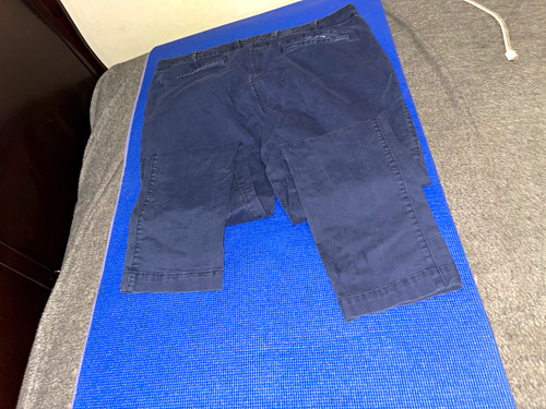Gap Men’s Navy Solid Flat Front Button Casual Pants Size 40 Regu