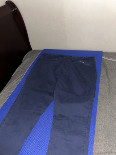 Gap Men’s Navy Solid Flat Front Button Casual Pants Size 40 Regu - photo 2