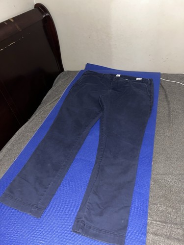 Gap Men’s Navy Solid Flat Front Button Casual Pants Size 40 Regu - photo 4