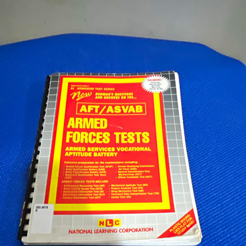 National Learning Corp AFT/ASVAB Armed Forces Tests Passbooks St