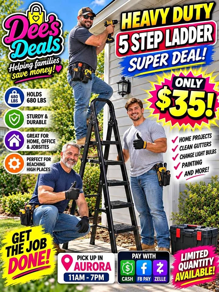 5 Step Heavy Duty Ladder Brand New in Box Only $35