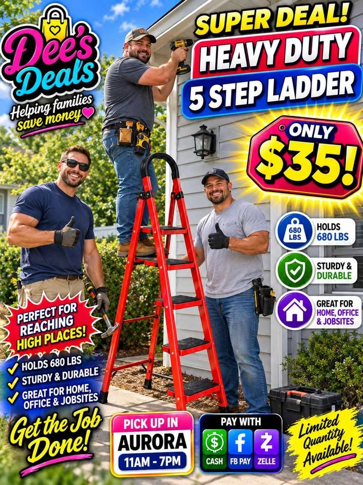 5 Step Heavy Duty Ladder Brand New in Box Only $35 - photo 3