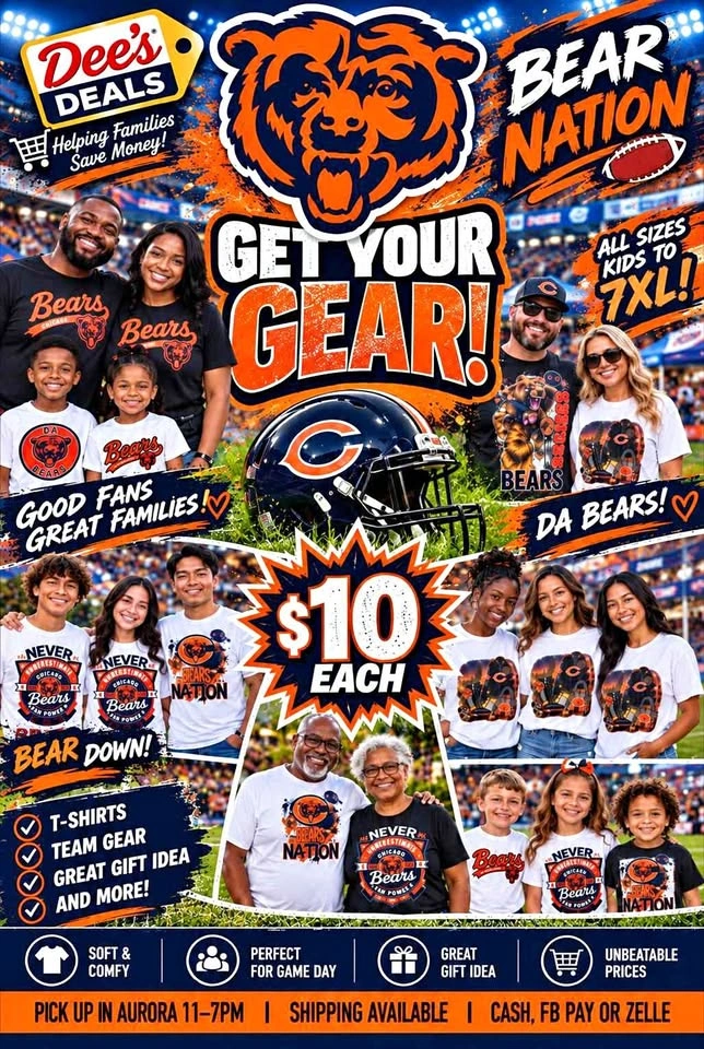 Bears Shirts Sizes to 7XL!