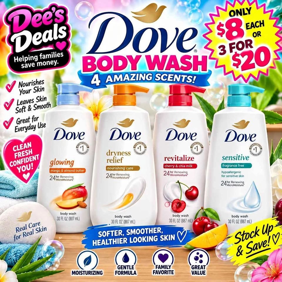 Big Dove Body wash $8 each or 3 for $20