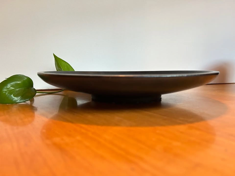 MCM glazed pottery low bowl / plate - photo 4