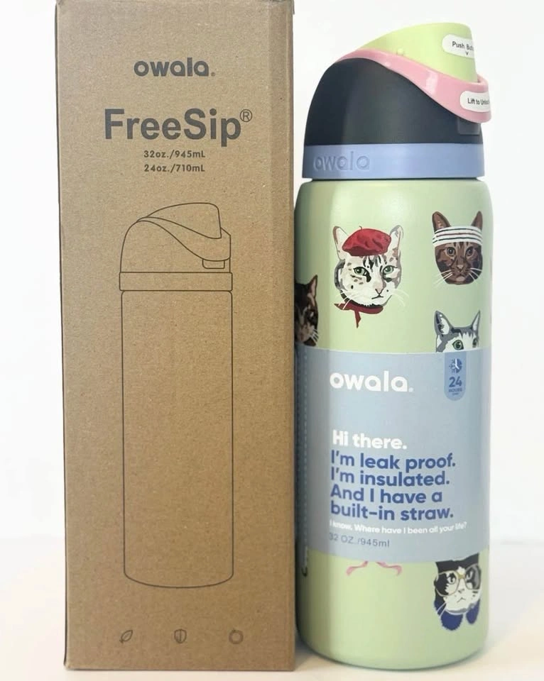 New Owala FreeSip Cat Collage 32oz Bottle - photo 2