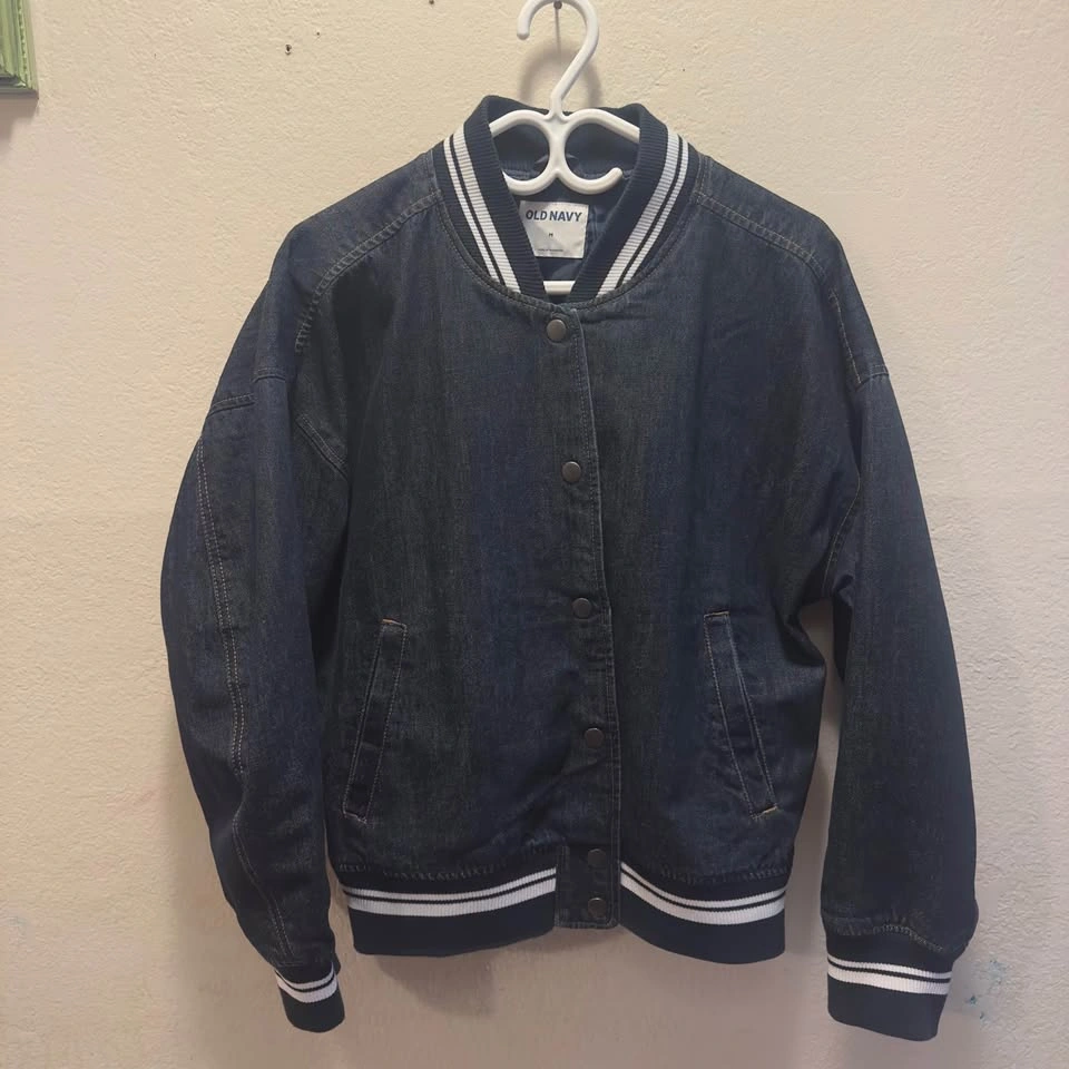OLD NAVY BOMBER JEANS JACKET_SIZE M - photo 2