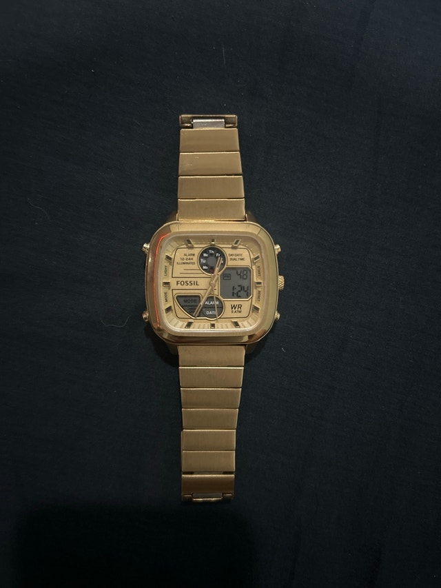 Fossil Gold Plated Retro Digital/Analog Watch - photo 2