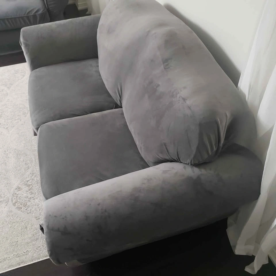 Grey Loveseat with Plush Slipcover - photo 4