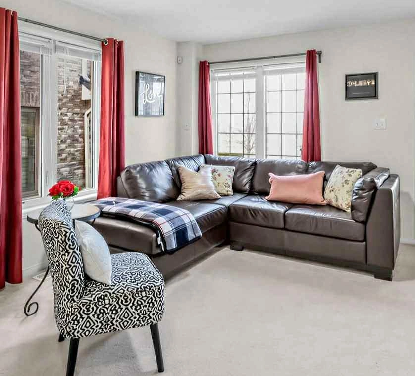 Dark Brown Leather Sectional Sofa with Chaise