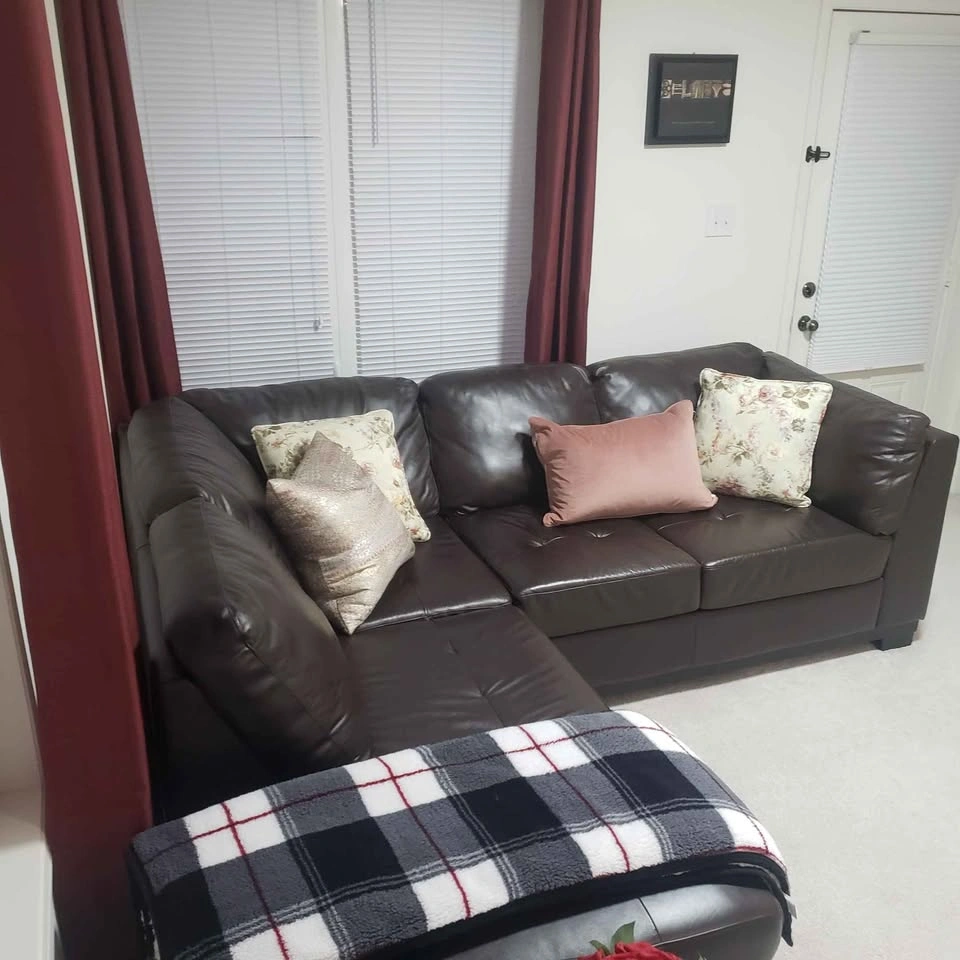 Dark Brown Leather Sectional Sofa with Chaise - photo 3