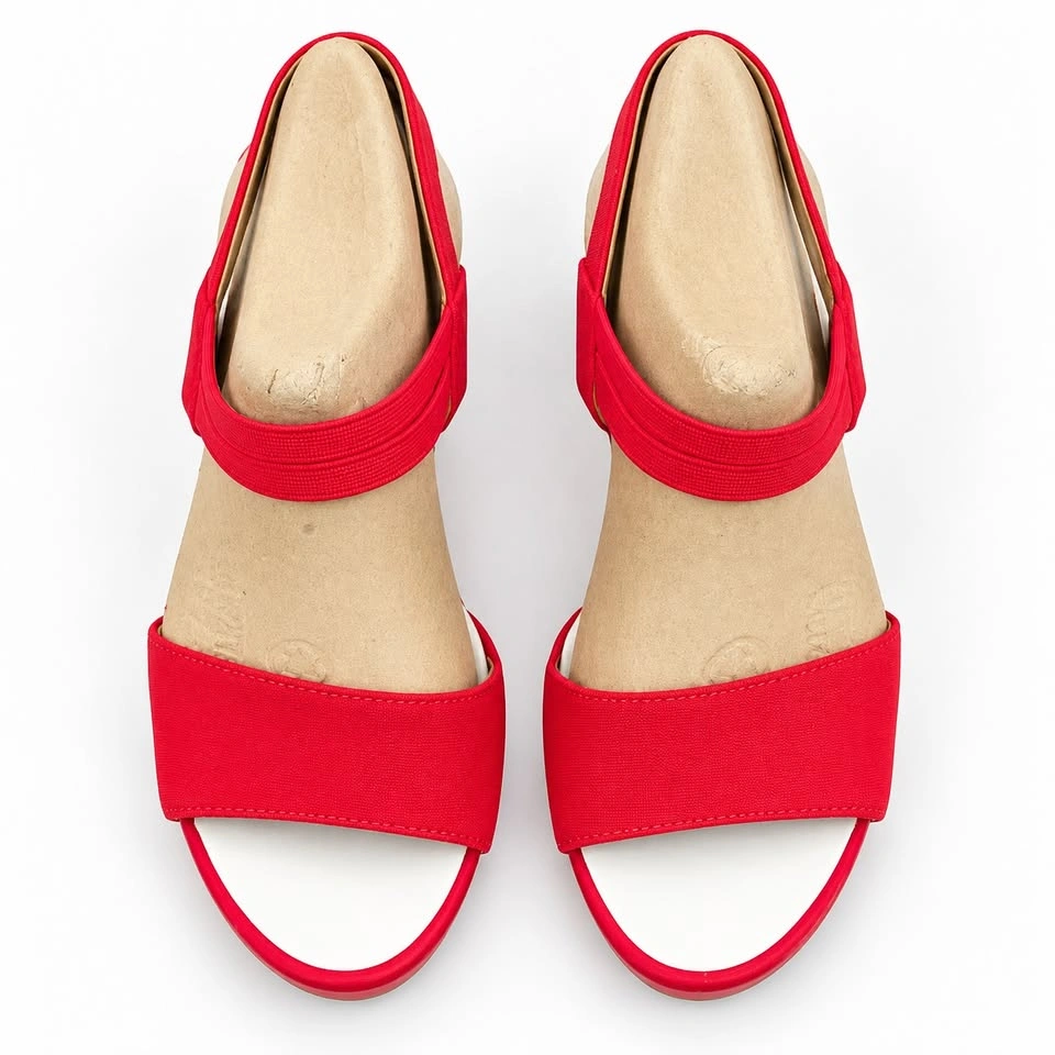 LifeStride Yolo Red Wedge Sandals Size 7.5 Wide - New - photo 2