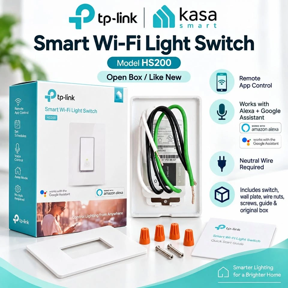 TP-Link Kasa HS200 Smart Wi-Fi Light Switch - Open Box Like New