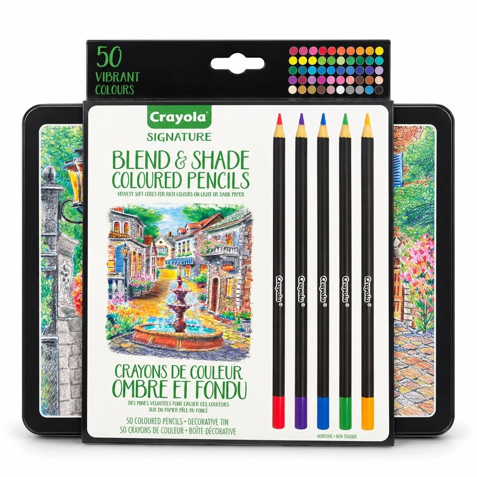Crayola Signature Blend & Shade 50 Colored Pencils Tin - photo 4