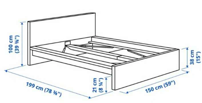 IKEA MALM Full Bed Frame with Mattress - photo 2