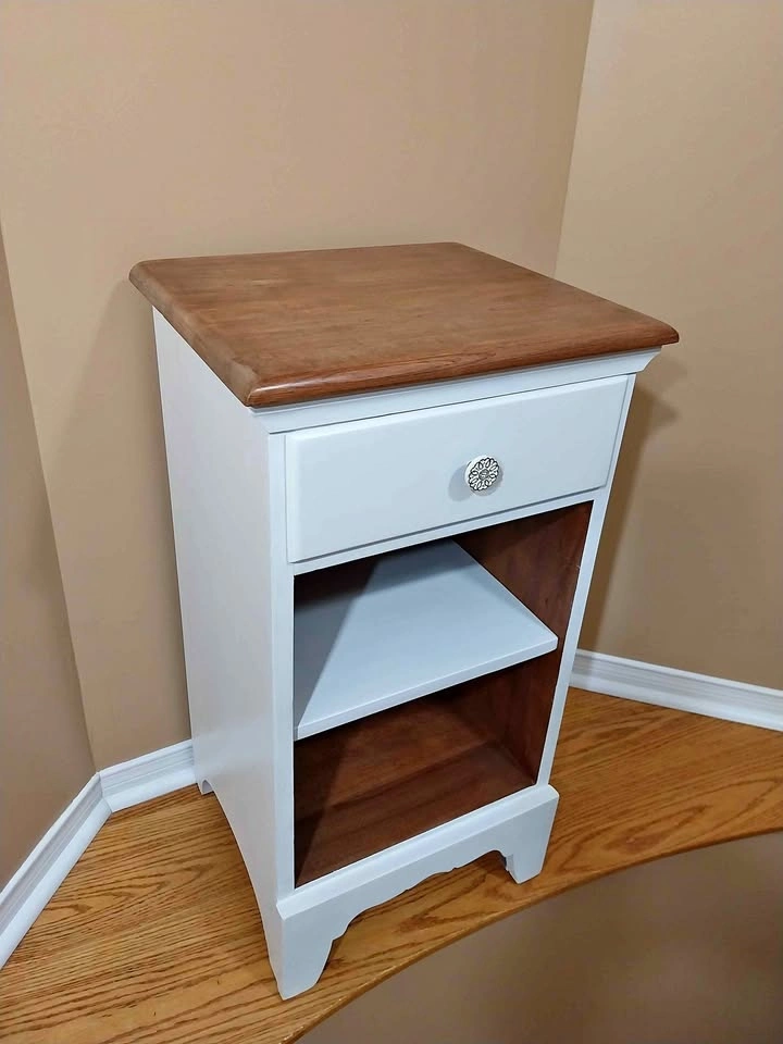 Solid Wood Tall Nightstand with Drawer