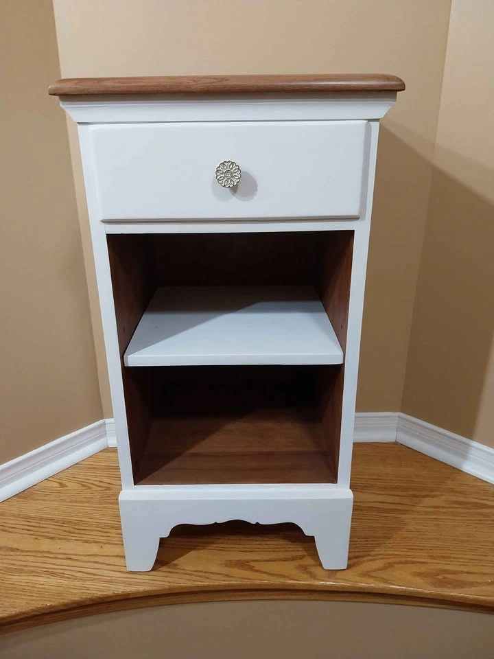 Solid Wood Tall Nightstand with Drawer - photo 2