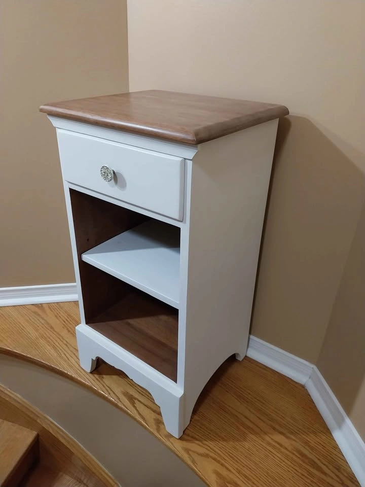 Solid Wood Tall Nightstand with Drawer - photo 3