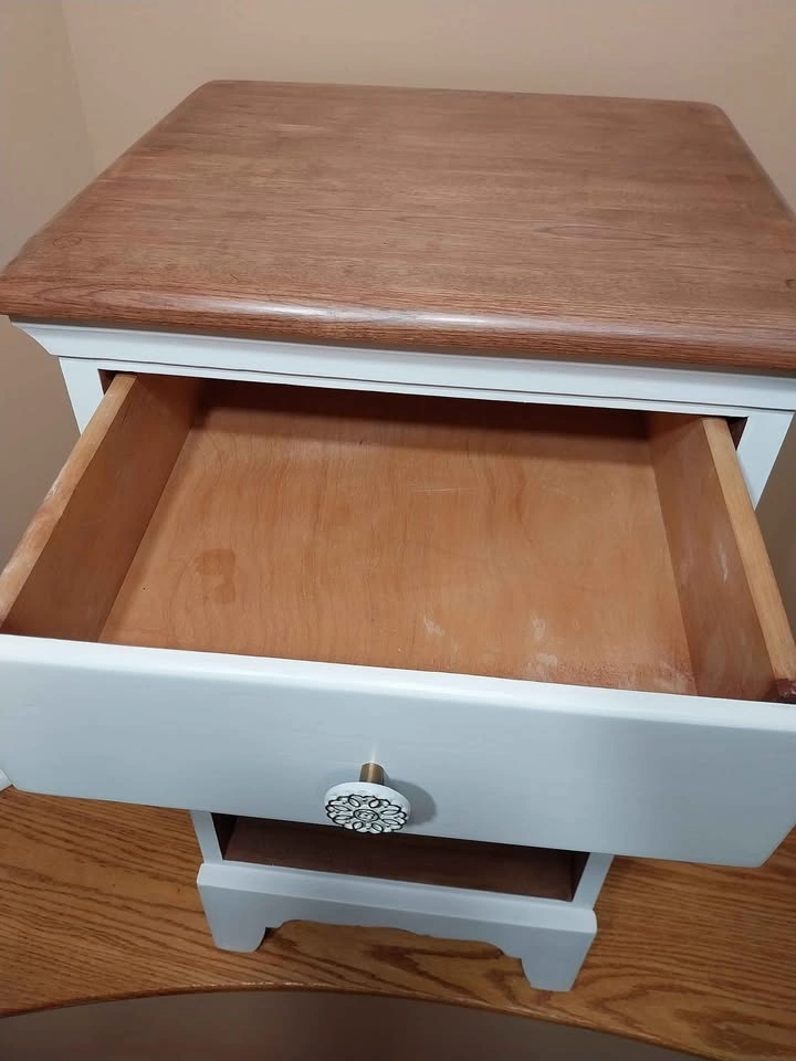 Solid Wood Tall Nightstand with Drawer - photo 4