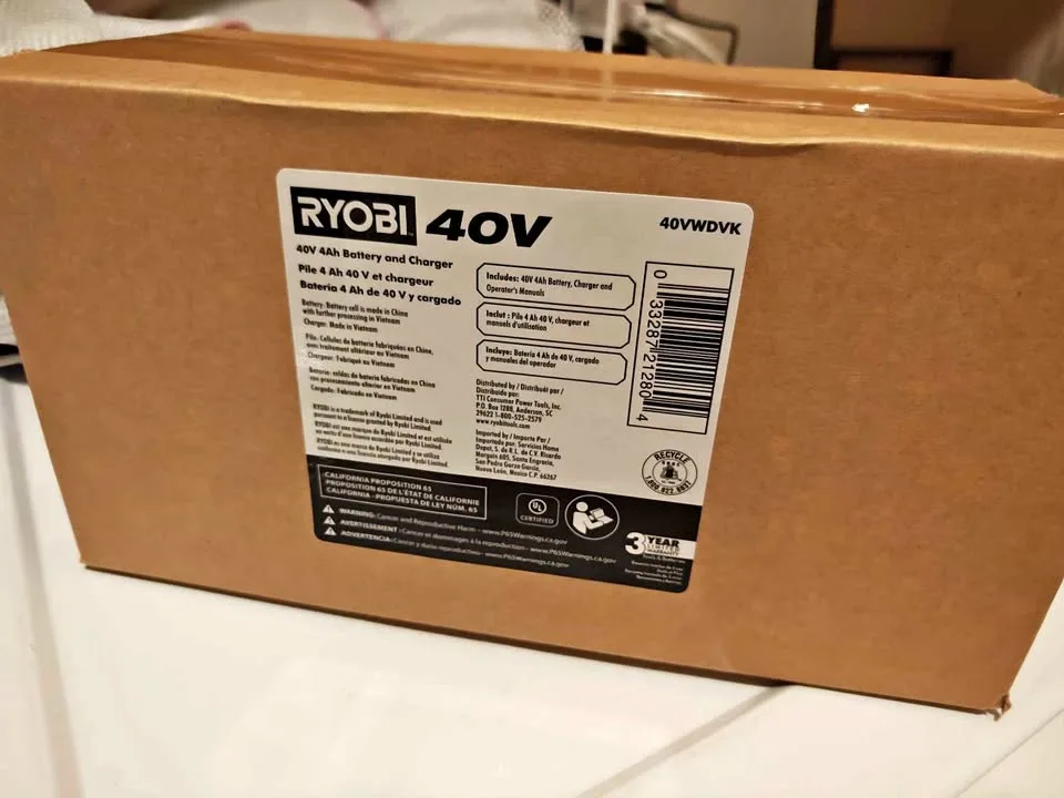 Brand New Sealed Ryobi 40V 4Ah Battery & Charger Kit (40VWDVK)
