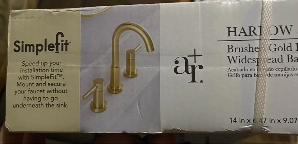 NEW allen + roth Harlow Brushed Gold Bathroom Faucet - photo 2