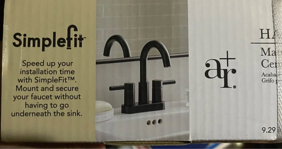 NEW allen + roth Harlow Matte Black 4-in Bathroom Faucet - photo 2