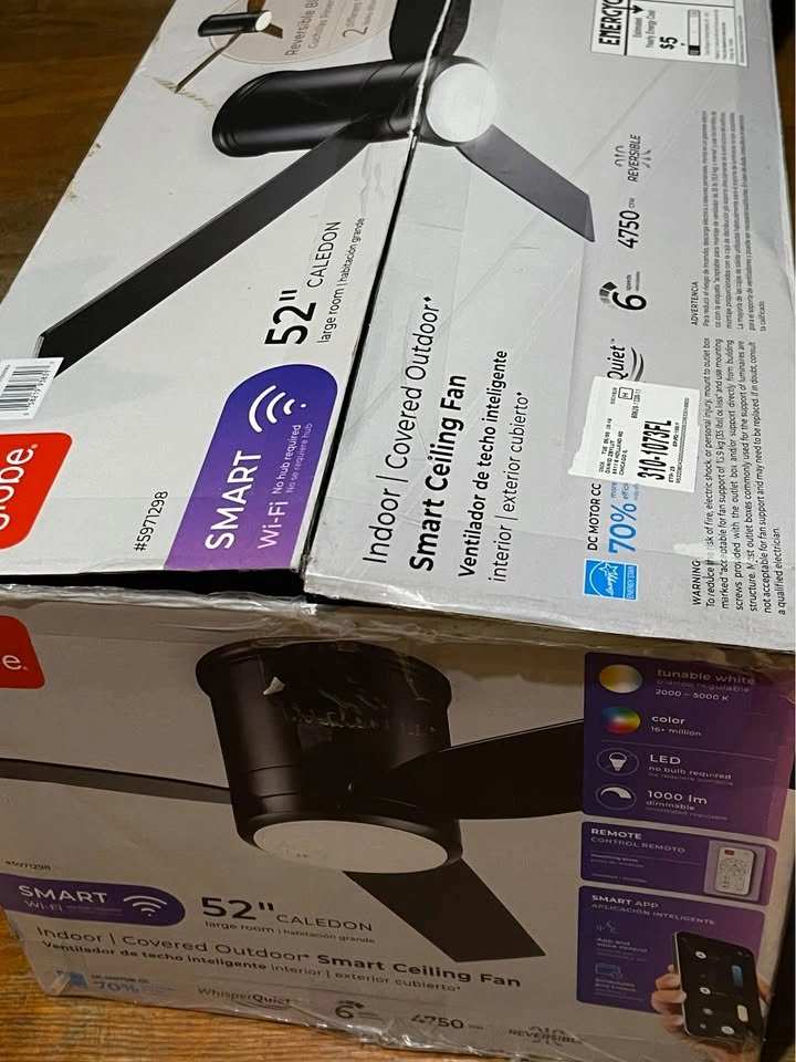NEW Globe Electric Caledon 52-in Black LED Ceiling Fan - photo 4
