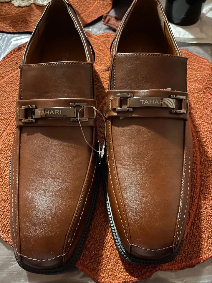 NEW TAHARI MEN brown dress shoes size 9 - photo 2
