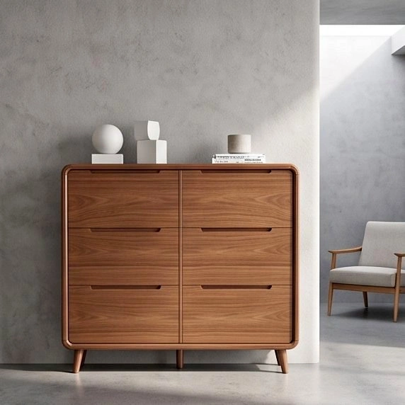 Walnut Look Slim Shoe Cabinet – Flip-Down Drawers