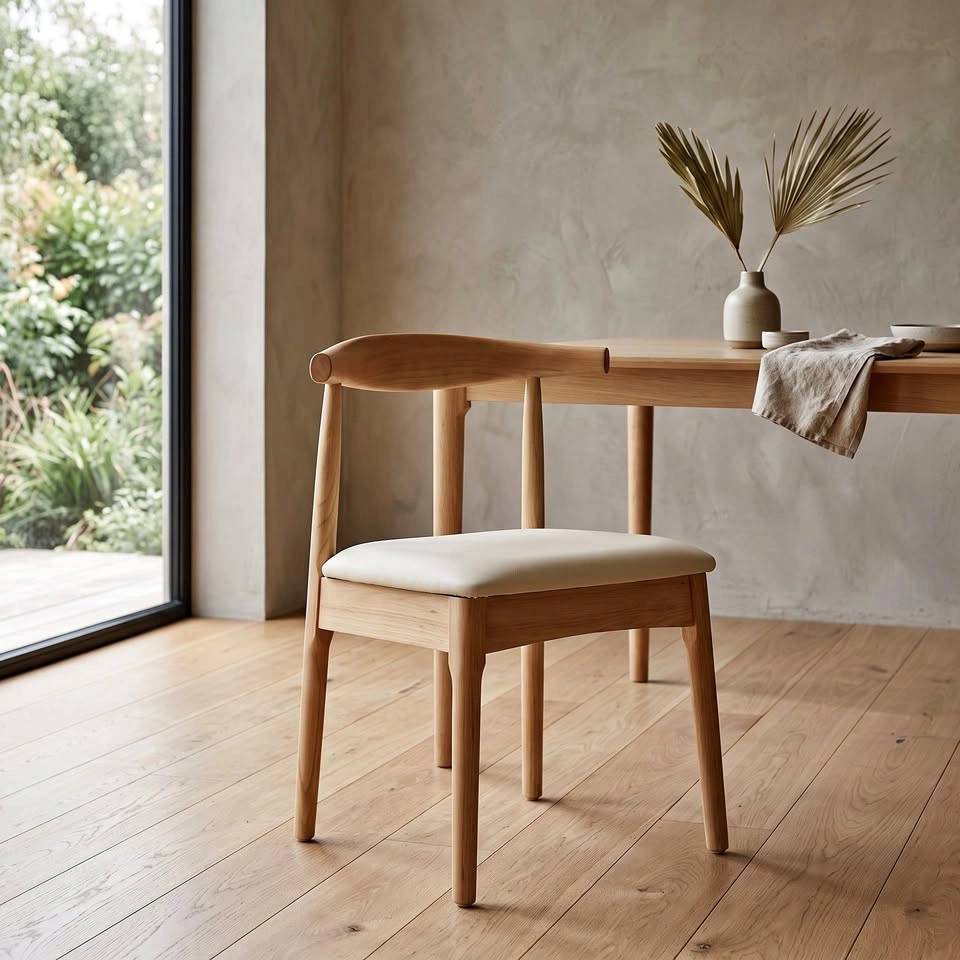 Mid-Century Modern Solid Wood Dining Chair