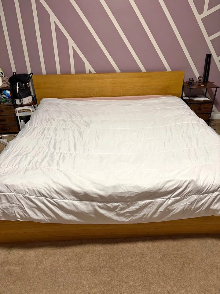 King Size Wooden Bed Frame – Headboard, Footboard & Slats