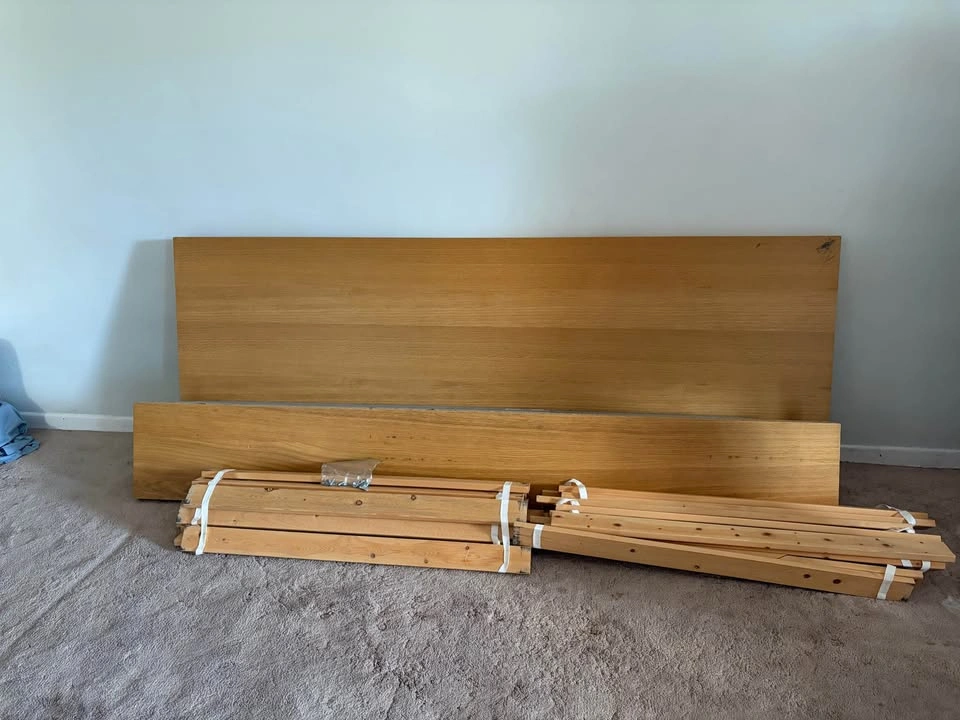 King Size Wooden Bed Frame – Headboard, Footboard & Slats - photo 2