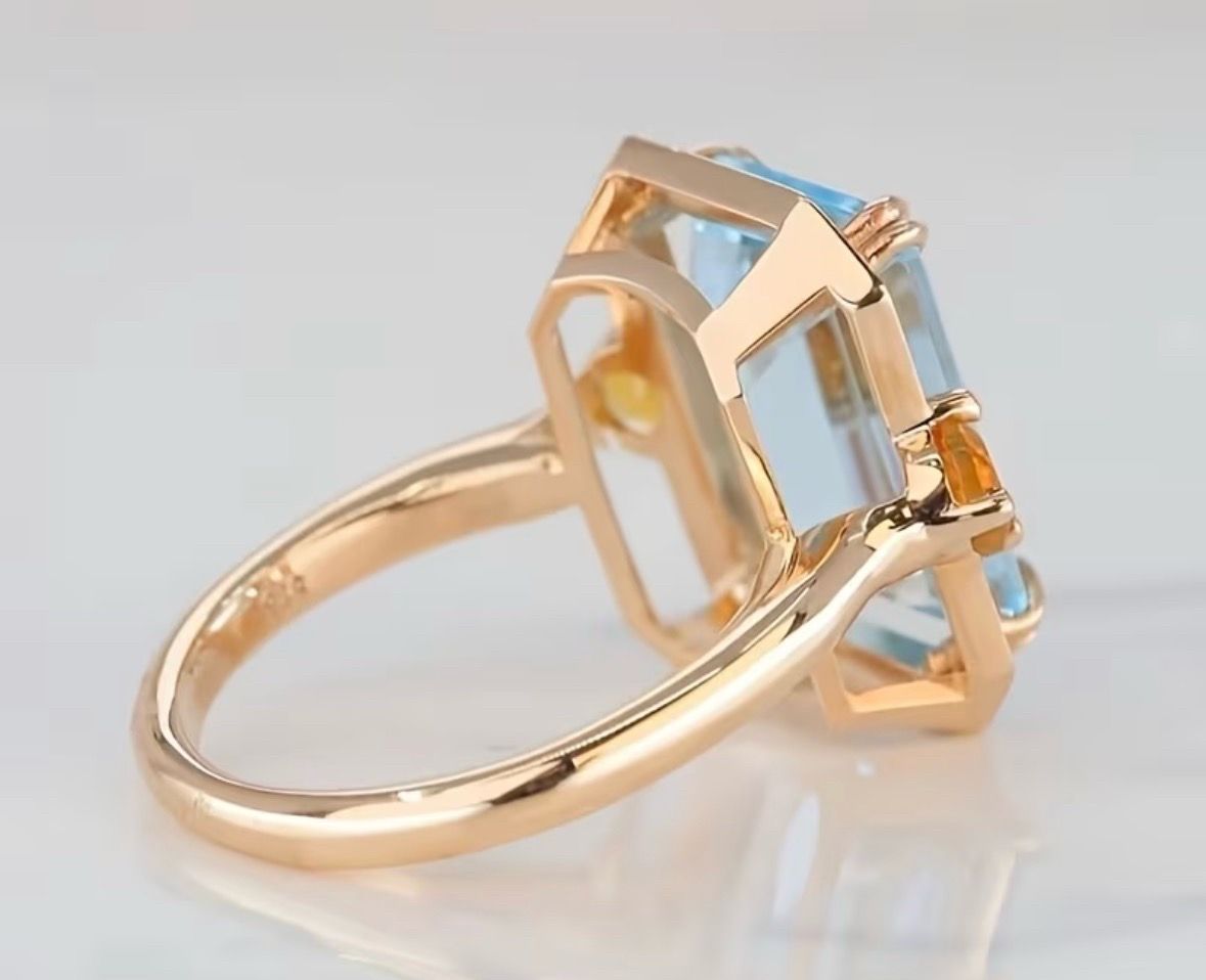 Gold tone cocktail ring sz 7 - photo 4