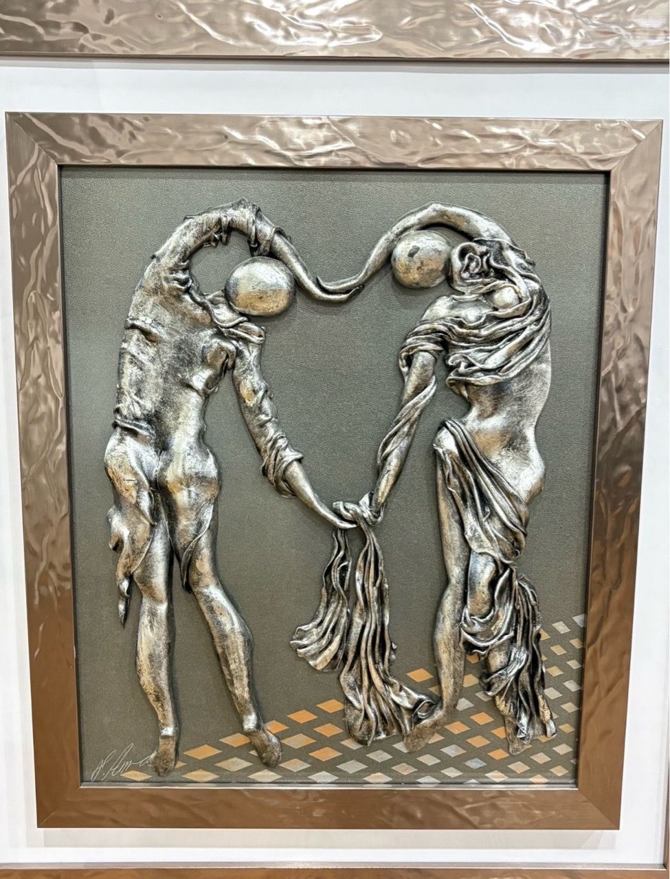 3D Figure Metal Sculpture Art – Custom Framed, 36” x 39” - photo 3