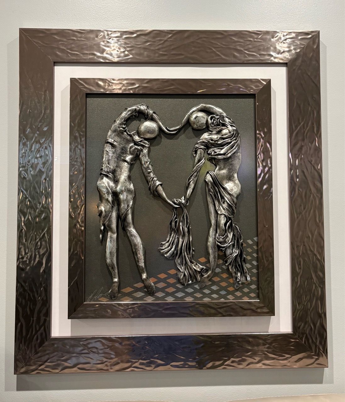 3D Figure Metal Sculpture Art – Custom Framed, 36” x 39” - photo 4