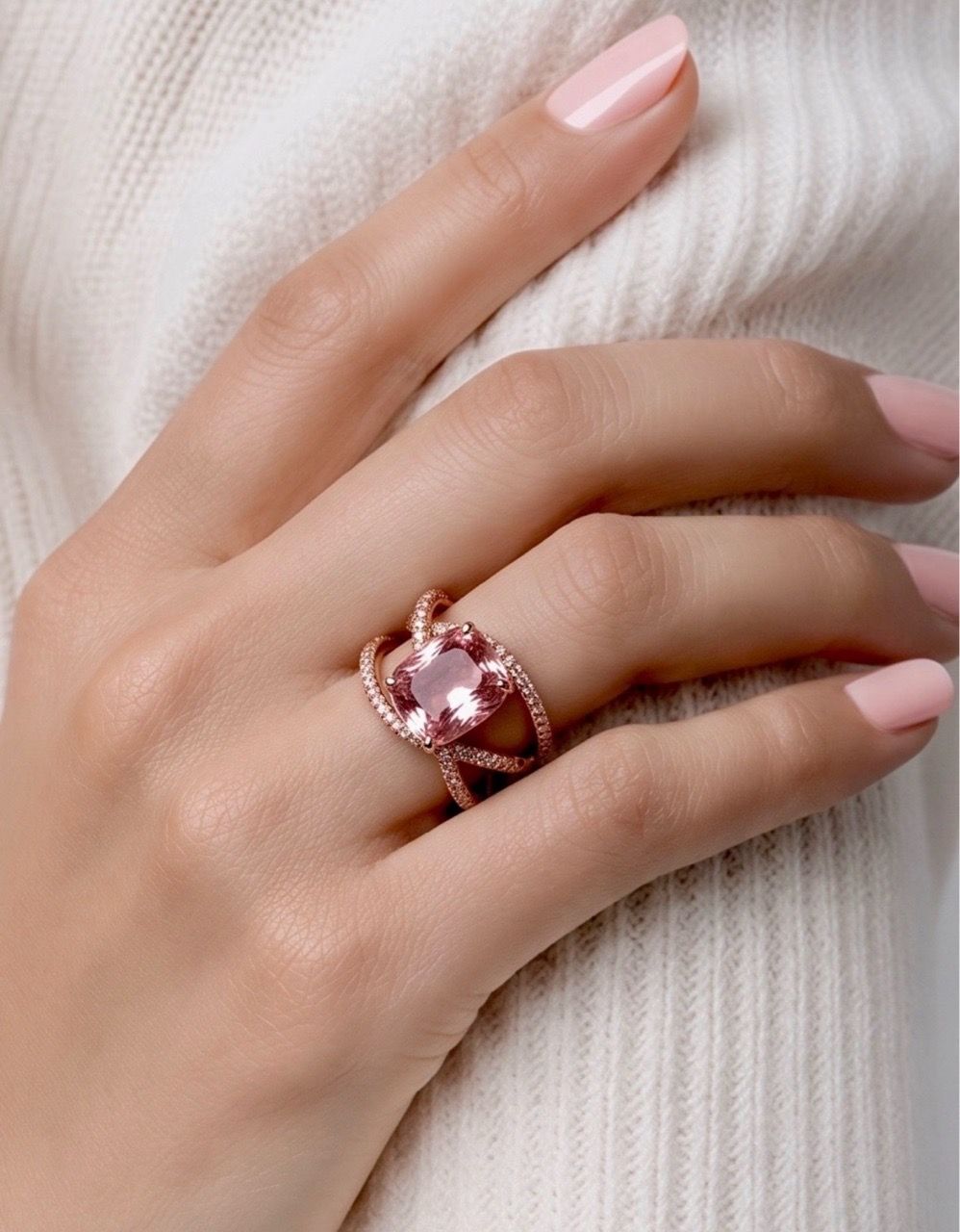 Rose metal cocktail ring - photo 5