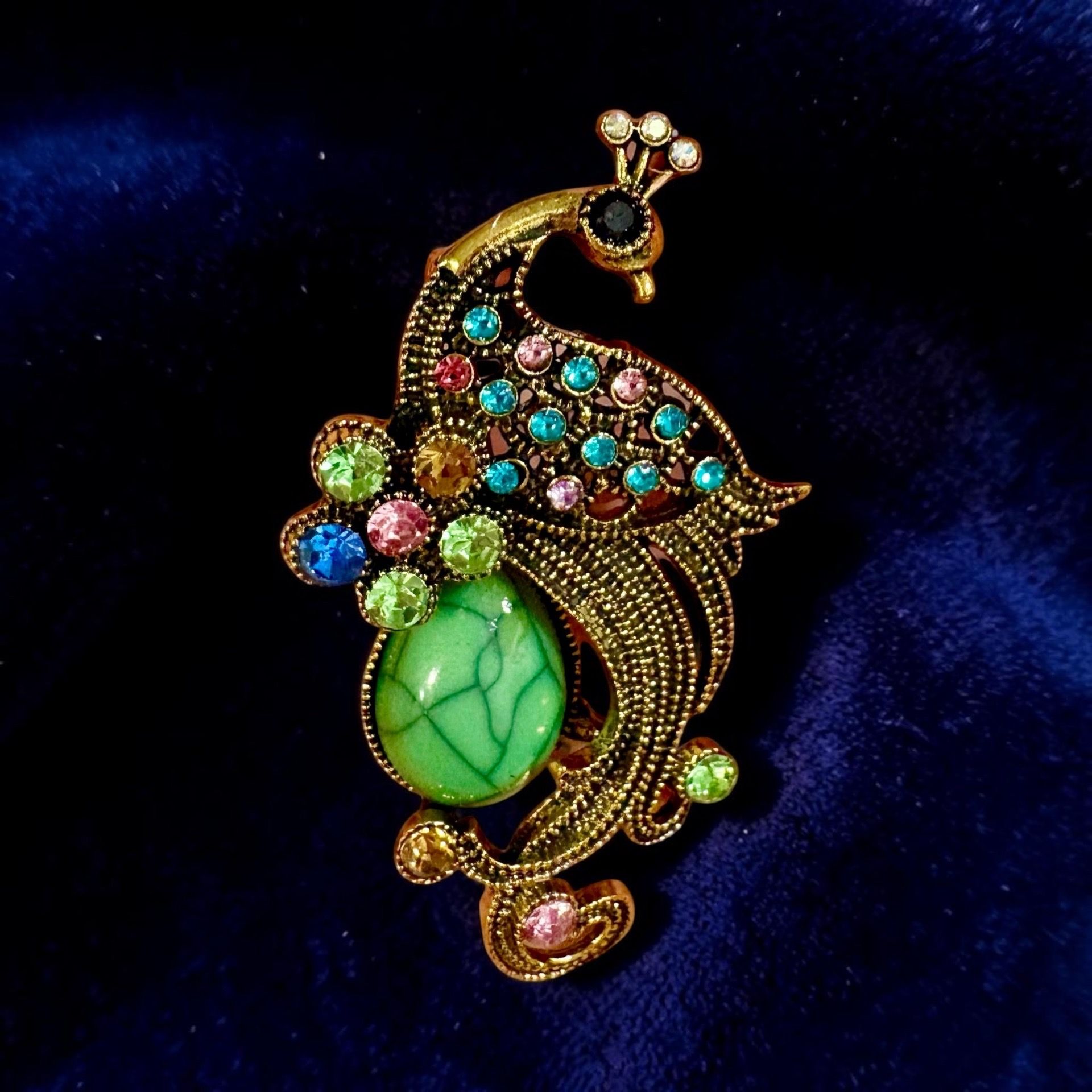 Peacock brooch