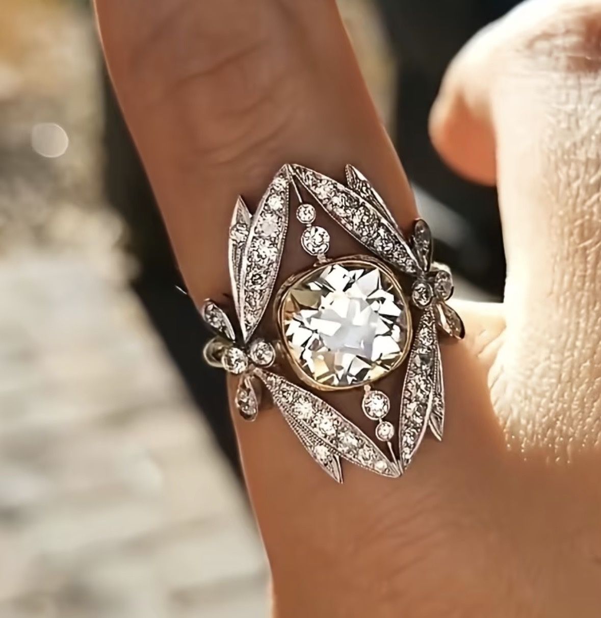 Silver CZ Halo Ring Sz 7 - photo 5