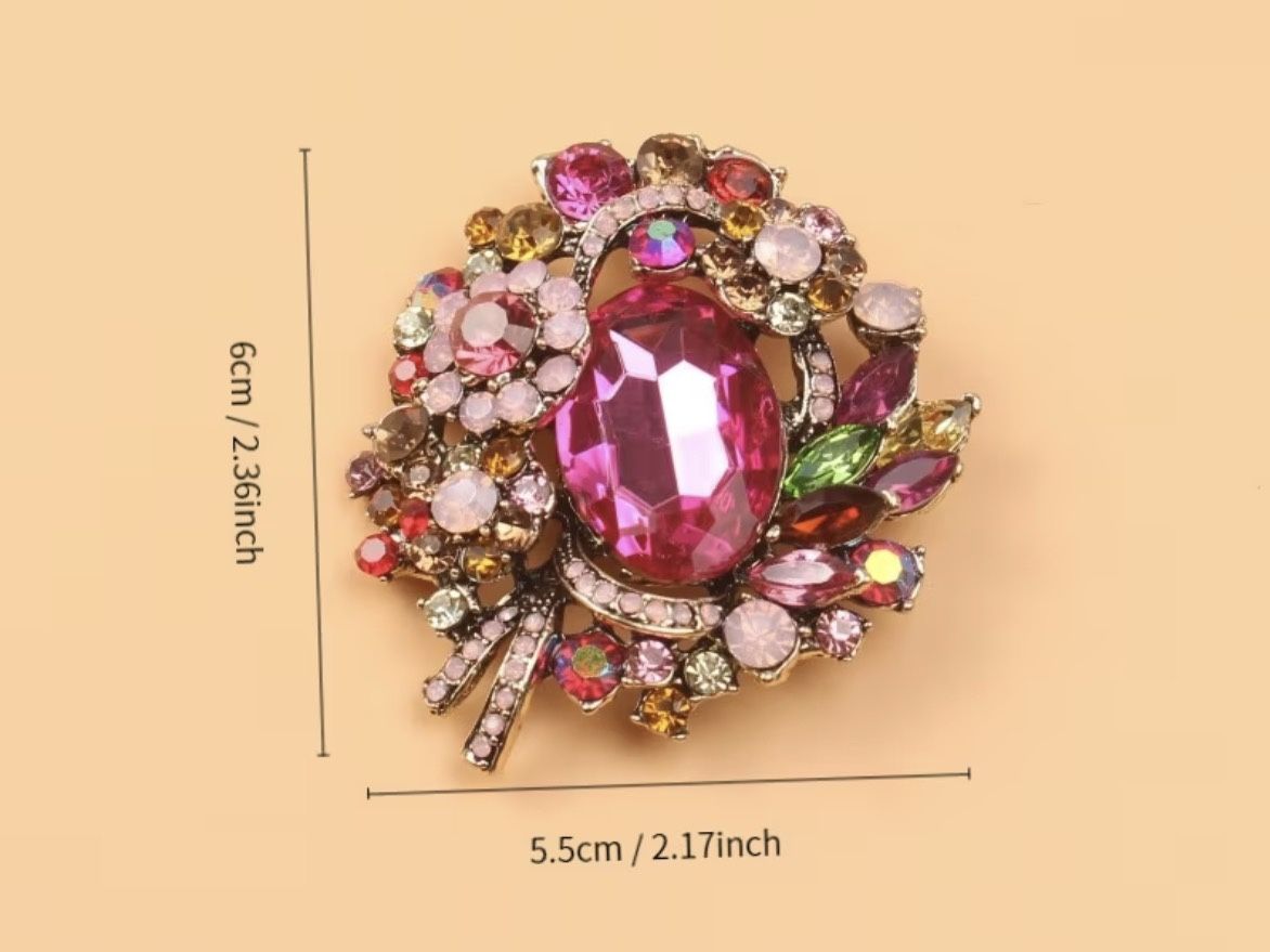 Multicolor crystal Brooch - photo 3