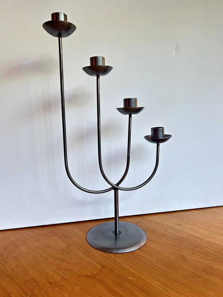 MCM metal 4-armed candelabra