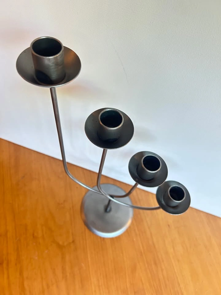 MCM metal 4-armed candelabra - photo 3