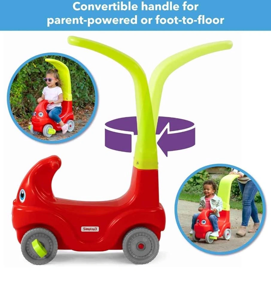 Simplay3 Convert-a-Coupe Push Along Riding Car Red Lime Yellow - photo 4
