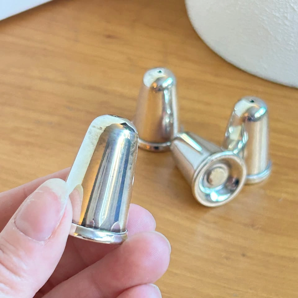 2 sets of small silver salt & pepper shakers - photo 3