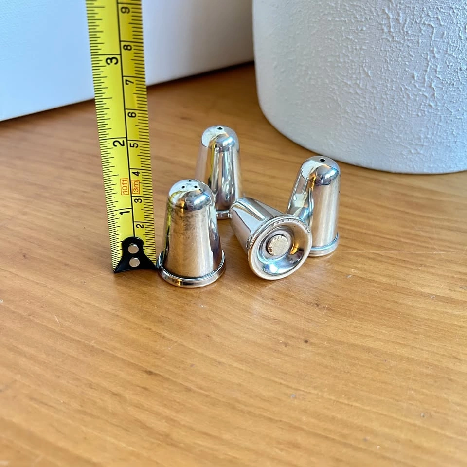 2 sets of small silver salt & pepper shakers - photo 4