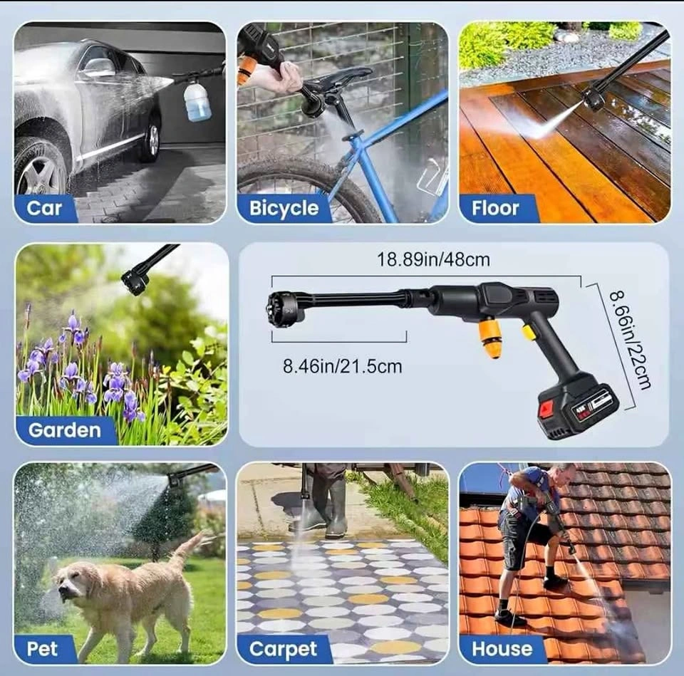 New Cordless Rechargeable Pressure Washer with 2 Batteries