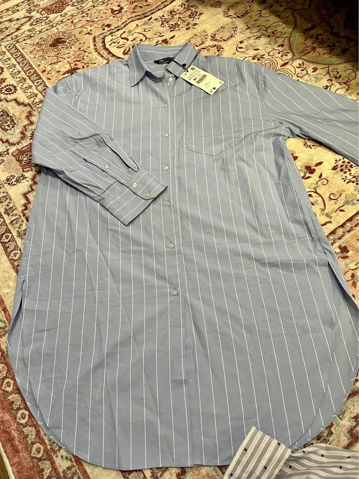 Zara oversized poplin shirt dress thumbnail