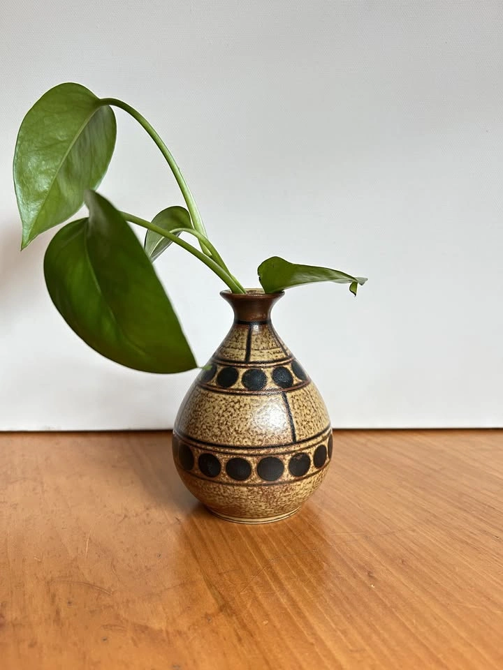 MCM Vintage Japanese Geometric Weedpot Bud Vase