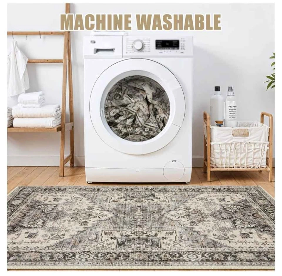 Brand new Vintage 10x14 Washable Area Rug - Brown - photo 3