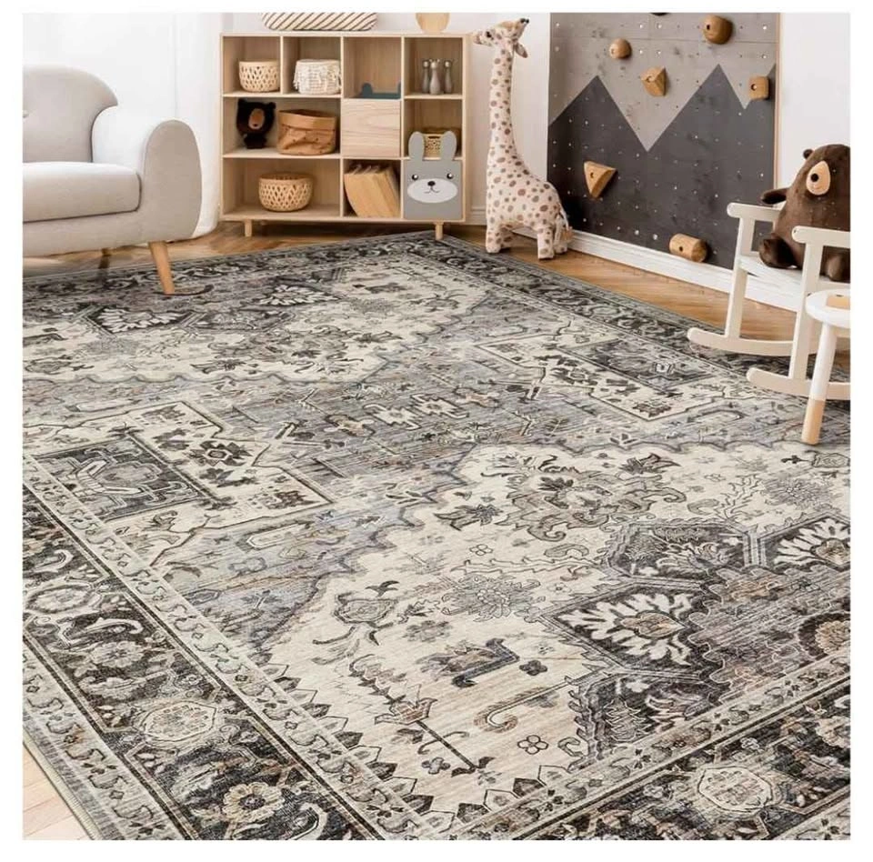 Brand new Vintage 10x14 Washable Area Rug - Brown - photo 5