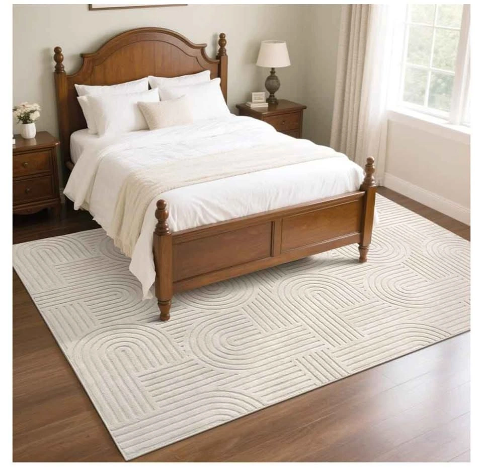Brand new 8x10 Soft Fluffy Area Rug - Beige Geometric Arch Patte - photo 4